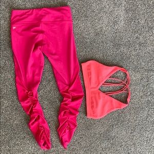 Sculpt knit bralette & pure luxe ruched legging
